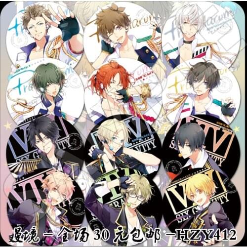 1pcs ZXFJXR 58MM 12pcs/set Six Gravity SHIWASU KAKERU MUTSUKI HAJIME KISARAGI KOI Brooch Pins Boys Icon On Backpack Decoration