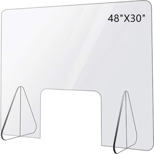 Extra Wide 48" W x 30" H Acrylic Sneeze Guard Protective Screen for Counter, Desk,Office, School 122cmx76cm