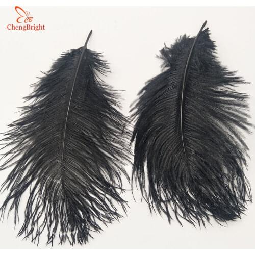 ChengBright 500Pcs/Lot Natural Black Ostrich Feathers For Crafts 15-70CM Carnival Costumes Party Home Wedding Decorations Plumes