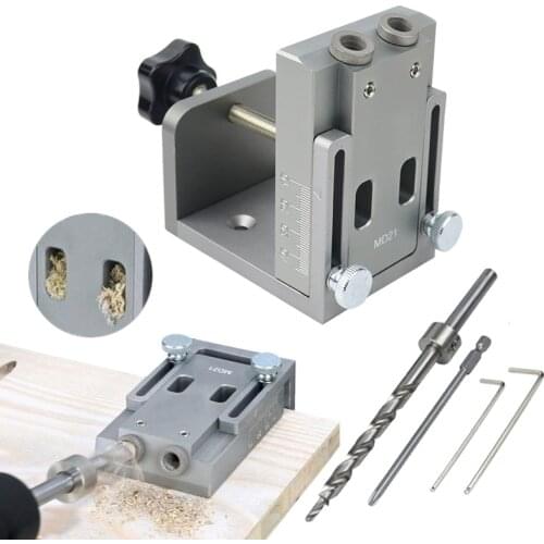 Portable Woodworking Pocket Hole Jig 9mm Angle Drill Guide Doweling Jig Kit Hole Puncher Locator DIY Carpentry Tools