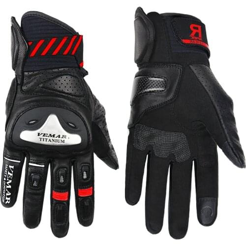 Leather Motorcycle Racing Glove Guantes Moto Luvas Full Finger Motocross Biker Gloves Touchscreen Knight Gloves