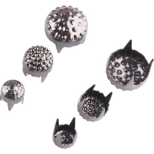 Brass Round Spikes Claw studs 10mm 6.5mm 5mm Garment Rivets for Leathercrafts Shoes Bags Belts DIY Punk Accessory Decoration