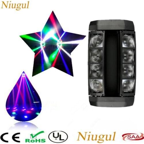 Mini LED Spider Light 8X10W LED Beam Moving Head Stage Lighting Professional RGBW Linear Beam Moving Head Light For Bar Disco DJ