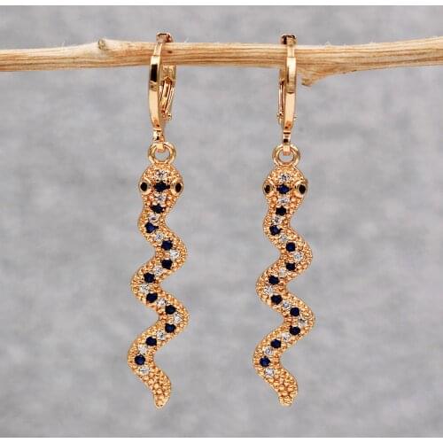 Trendy Gold Dangle Water Drop Animal Earrings Cubic Zirconia Stone For Women Girls Eardrop Fashion Jewelry Accessories Wedding