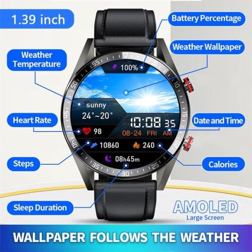 NEW 454*454 AMOLED Screen Smart Watch Bluetooth Call Music Heart Rate Blood Pressure Blood Oxygen Fitness Tracking Smartwatch