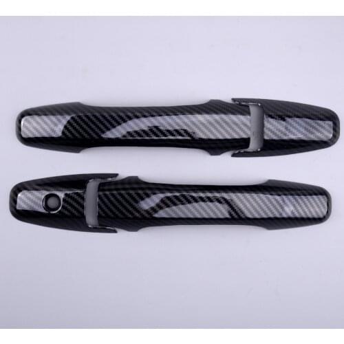 Exterior Door Handle Moulding Covers Trims ABS Carbon Fiber Style Fit For Honda Civic Coupe 2 Door 2006 2007 2008 2009 2010 2011