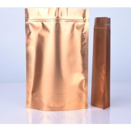 100Pcs Gold Stand Up Aluminum Foil Zip Lock Self Seal Food Storage Packaging Bags Mylar Foil Corn Doypack Party Bag