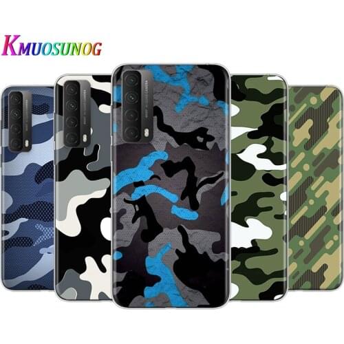 Transparent Cover Camouflage Pattern For Huaeri Y9S Y9A Y9 Y8P Y8S Y7 Y7A Y7P Y6P Y6S Y6 Y5P Y5 Pro Phone Case