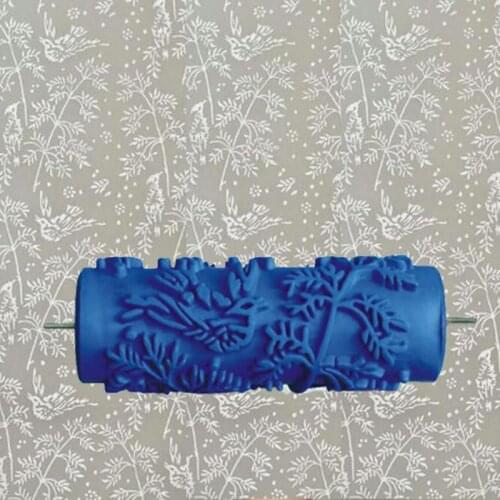 Leaves 002Y 5" Embossed Paint Roller Sleeve Wall Texture Stencil Brush Pattern Decor