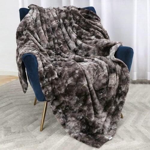 Luxury Faux Blanket Warm Fur Bed Blanket, Super Soft Fuzzy Cozy Warm Fluffy Plush Reversible Blankets for Bed Couch Chair