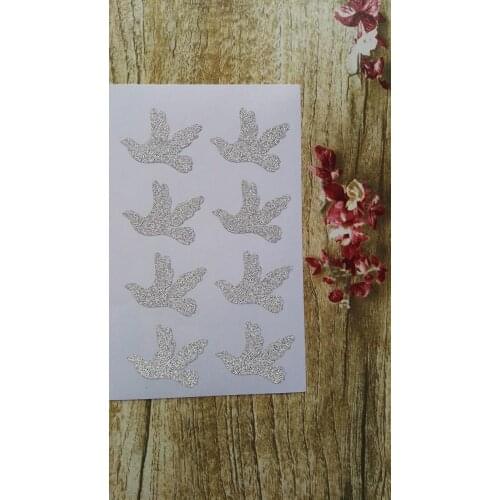 3.8x3.3cm Silver Glitter sticker seal - Bridal Doves