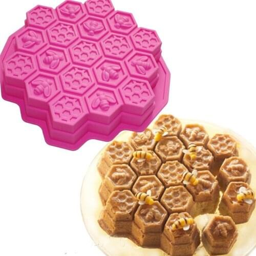 9 Inch Silicone Honeycomb Shape Cake Pans DIY Baking Bakeware Moulds For Muffin Brownie Cornbread Pudding Mould DIY Baking Tools