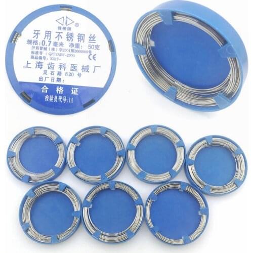 50g Dental Stainless Steel Wire For Orthodontic Teeth Surgical Instruments 0.5/0.6/0.7/0.8/0.9/1.0/1.2mm