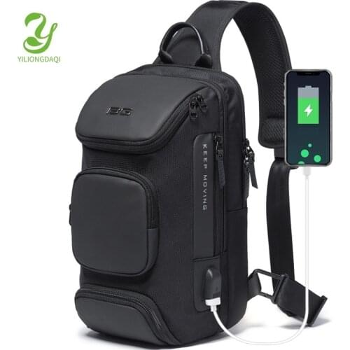 YILIONGDAQI 2020 Hot Sell Men Sling Bags Waterproof Crossbody Bag Multifunction Shoulder Bags with USB Charging Port