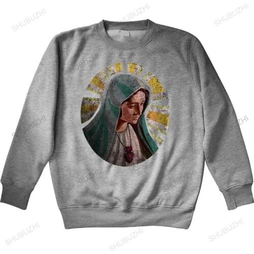 Autumn winter hoodies Holy Mary hoodies Maria Mother Bloody Christ Jesus Religion Ave Church Holy tops Man crew neck hoodie