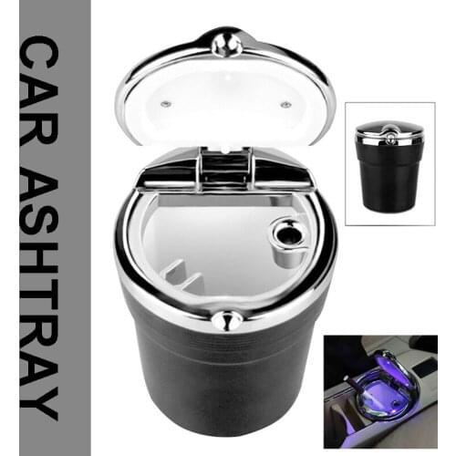 1pc Universal Car Ashtray With Led Lights With Cover Creative Personality Covered for Car Inside multi-function Supplies