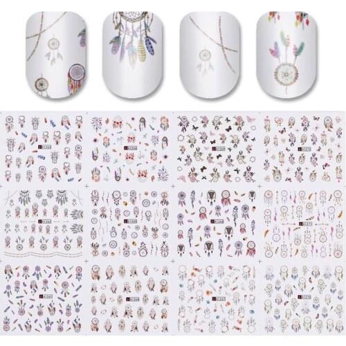 Water Decal 12 Patterns Big Sheet Nail Transfer Sticker Manicur Decoration DIY idea nail Art Transfer Sticker Decals Nail Access