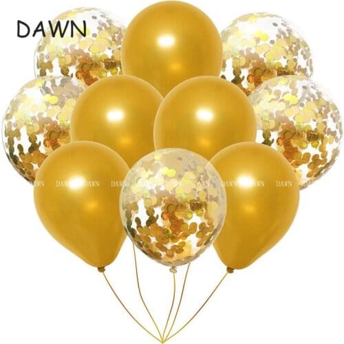 10pcs/lot Rose Gold Champagne Holiday Parties Sequins 12 Inch Confetti Balloon Wedding Party Birthday Decorations Air Balls