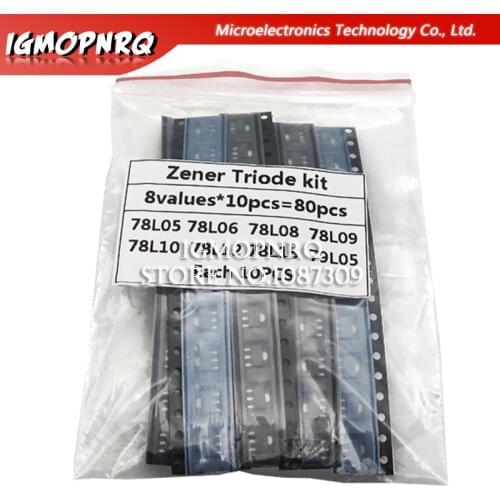 SOT-89 SMD transistor Assorted KIT Total contains 78L05 78L06 78L08 78L09 78L10 78L12 78L15 79L05 8kinds X10PCS=80PCS