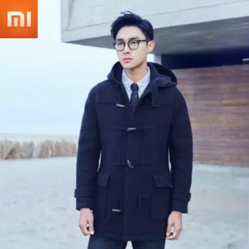 Xiaomi Velvet Horn Buckle Coat 68% Pure Wool Fashion Simple Mens Wool Coat Winter Coat Winter Warm Jacket