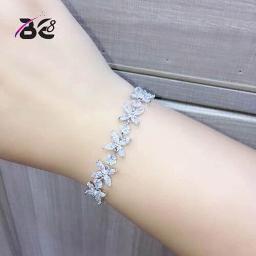 Be 8 Brand New Shiny Leaf Design AAA Cubic Zirconia Wedding Bracelets&Bangles for Engagement Gifts pulseras mujer moda 2018 B110