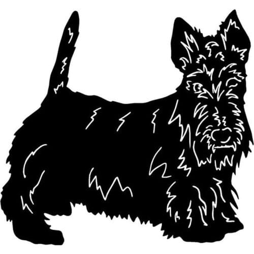 13.7*12.7CM Scottish Terrier Dog Vinyl Decal Car Stickers Reflective Car Styling Bumper Decoration Black/Silver S1-1207