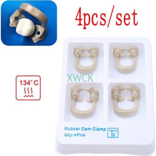 4pcs/set Dental Rubber Dam Clamps Rubber Barrier Clip Resin Material For Dental Lab Dentist Tools
