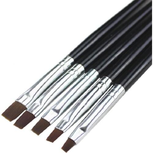 5Pcs/Set Professional Manicure UV Gel Brush Pen Transparent Acrylic Nail Art Painting Drawing Brush Phototherapy Tools