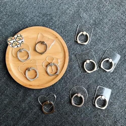 50pcs transparent Mobile Phone Ring Holder Universal 360 Degree Rotation Finger Phone Ring Holder Car Bracket Accessories