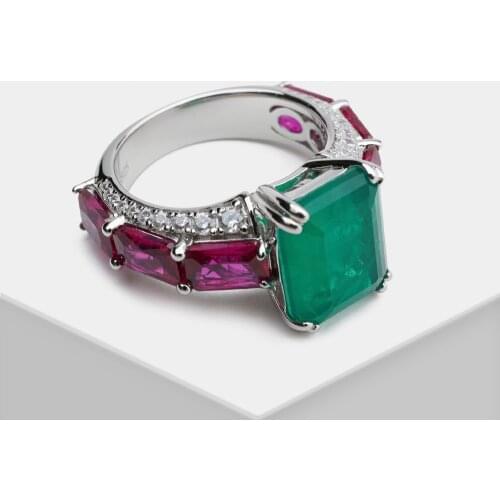 Amorita boutique fine jewelry green stone silver material gem stone ring