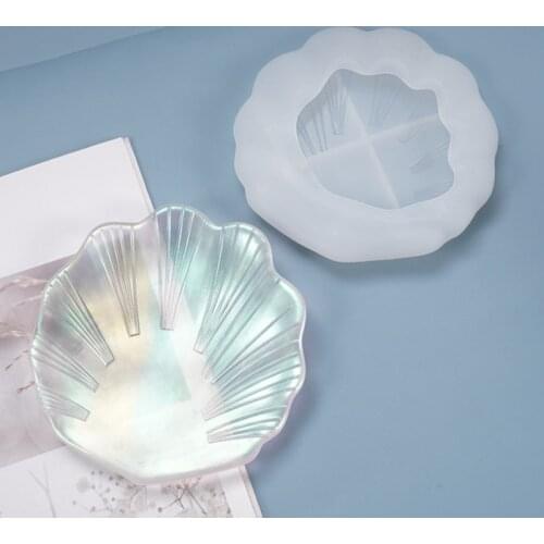 Diy UV resin clay mold dish plate decoration leaf texture mirror surface silicone mold for tray fruit plate tableware accessorie