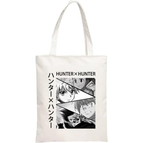 Hunter x hunter kurapika canvas bag Cartoon Letter print Japanese large capacity fashion Shopping Bag Womens Shoulder Bags