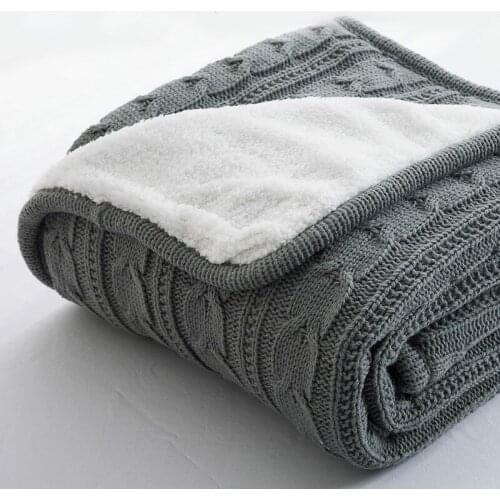Thick 100% cotton high-quality cashmere blanket, winter warmth, knitted wool blanket, sofa/bed cover quilt, knitted blanket