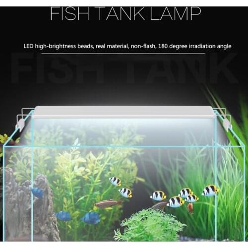 Fish Tank Lamp Super Slim LEDs Aquarium Lighting Extensible Bracket Aquatic Plant Clip On Lamp For Fish Tank EU Plug 220V