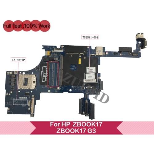 Für HP ZBook 17 ZBook 17 G2 Laptop Motherboard 752581-501 752581-001 752581-601 VBK10 LA-9371P Freies Verschiffen 100% test ok