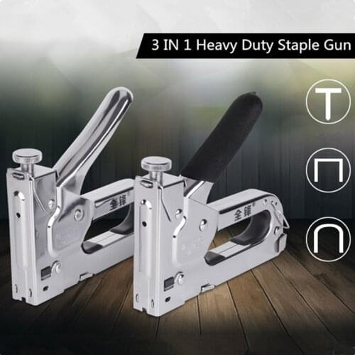 3 In 1 Multitool Nail Staple Furniture Stapler Wood Desk Door Upholstery Framing Rivet Home Decoration Tool Manual Nail Gun