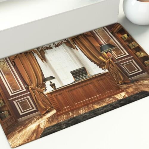 Floor Mat 3D Modern Life Scene Kitchen Area Rugs Living Room Bedroom Bathroom Bar Decoration Printed Large Anti Slip Carpet