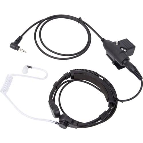 NEW-Walkie-Talkie Microphone Headset U94 PTT 7.1mm Telescopic Throat Control Microphone Headset for Vertex VX-3R FT60R