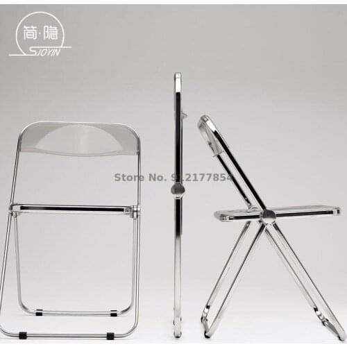 Transparent Chair Acrylic Dining Chair Stool Ins Net Red Photo Casual Book Chair Clothing Store Makeup Chair Folding Chair
