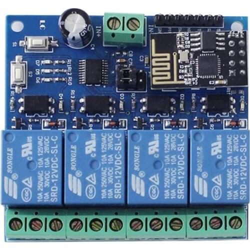 DC 12V ESP8266 & ESP-01 WIFI Relay Module Four Channels For Smart Home Intelligent Furniture
