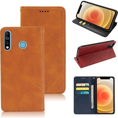 Luxury Business Leather Case For Tecno Spark 4 KC8 Spark4 6.52" Back Flip Phone Wallet Cover Magnetic Stand Book