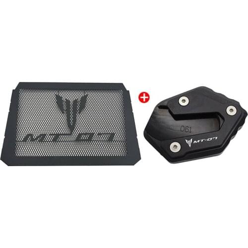 SEMSPEED Motorcycle Radiator Cover Side Stand Pads Kit For Yamaha MT-07 FZ-07 FZ07 MT07 2014-2016 2017 Fan Cover Grille Guard