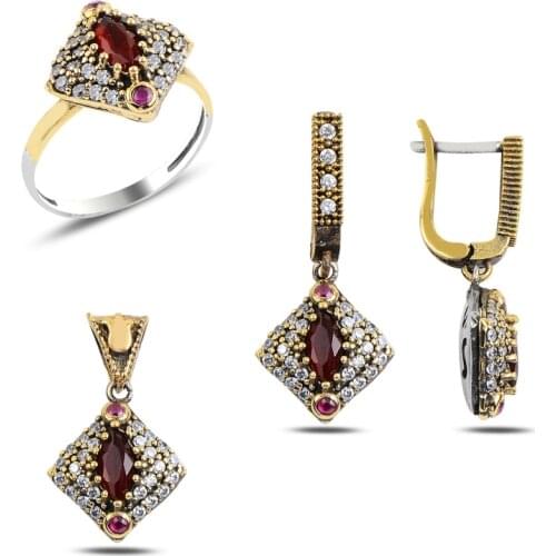 Silver 925 Sterling Zircon Cubic Zirconia Authentic Set