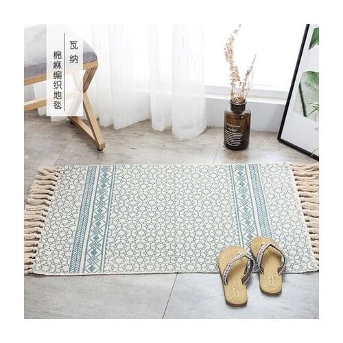 Nordic geometric pattern modern striped mats tassels rug home store display carpet for minimalist living room bedroom carpet