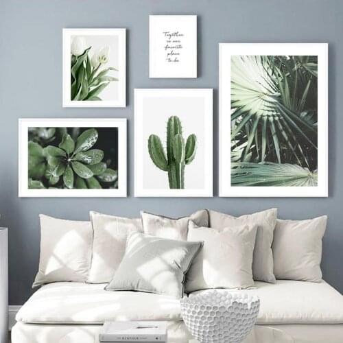 Modern Fresh Green Plants Cactus Palm Canvas Painting Nature Landscape Wall Art Posters and Prints Home Decoration Living Room