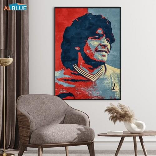 Top Football Star Maradona Poster Wall Art Sports Soccer Player Portrait Painting Nordic Canvas Print Picture Decor Room Decor