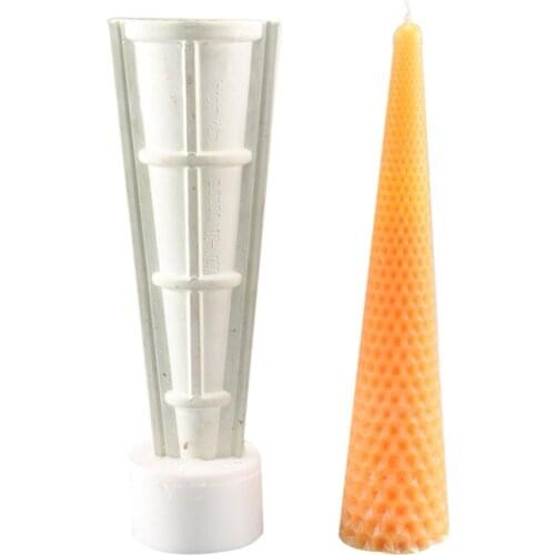 Home decoration honeycomb conical shape candle mold 6.5*29.5cm kaarsen maken silicone mold resin mold