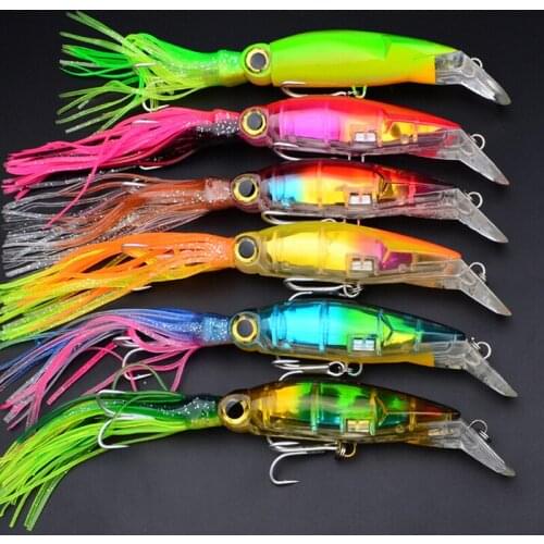 6pcs/lot Squid Lure Wobbler 14cm 40g Sleeve-Fish Fishing Lures Tackle For Trolling Bionic Artificial Worm Bait Minnow China