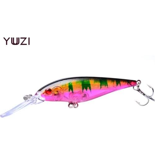 YUZI 1PCS 8cm 10g Minnow Wobblers Fishing Lure quality professional Crankbait Hard Artificial Bait Trout Pink Lures 10 Colour