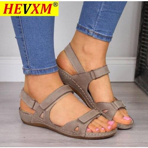 2021 Women Sandals Flat Open Toe Shoes Women Casual Platform Ladies Vintage Office Party Sandals Dropshipping Zapatos De Mujer